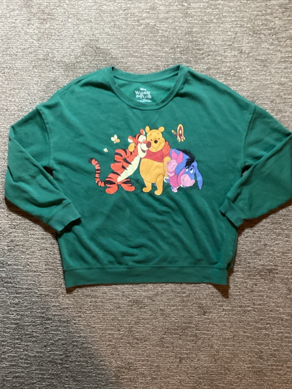 Hybrid Apparel Green Disney Winnie the Pooh Logo Sweatshirt